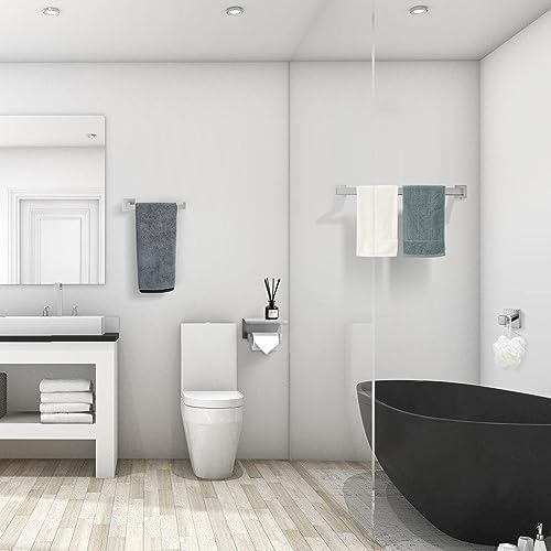 TURS Bathroom Hardware Set 4-Piece Brushed Bath Towel Bar Set Include 24 Inch - Image 6