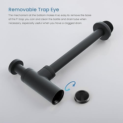 KIBI Round Bottle Trap for Bathroom Sink | Decorative Brass Basin Sink Waste - Image 4