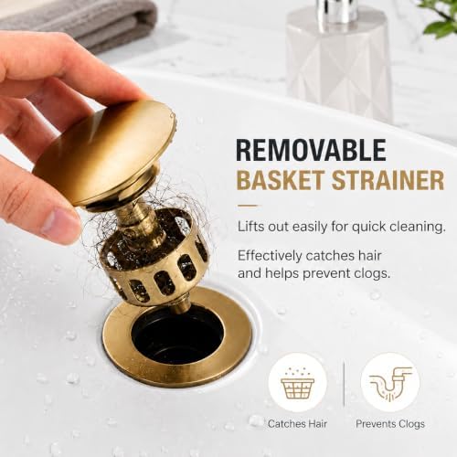 Metal Pop Up Bathroom Sink Drain - Image 2