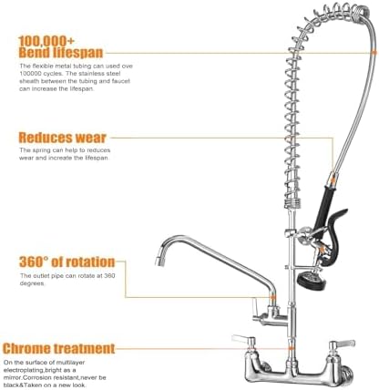 Commercial Sink Faucet with Sprayer - Image 3