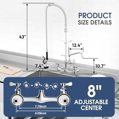 Commercial Wall Mount Kitchen Faucet - Image 2