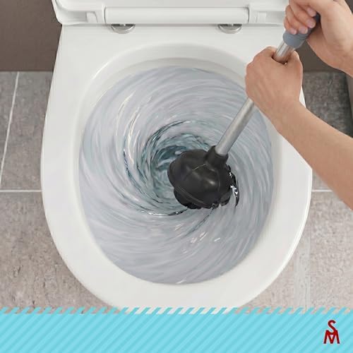 SteadMax Rubber Toilet Plunger, Double Thrust Force Cup, Heavy Duty, Commercial - Image 6