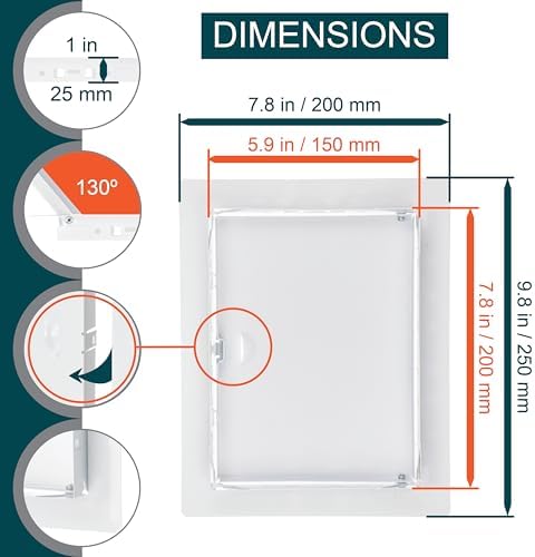 6" x 8" White Metal Access Panel, Wall Access Panel - Image 2