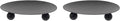 Hosley Set of 2 Black Iron Pillar Candle Holder Plates – 4-Inch Decorative by HOSLEY