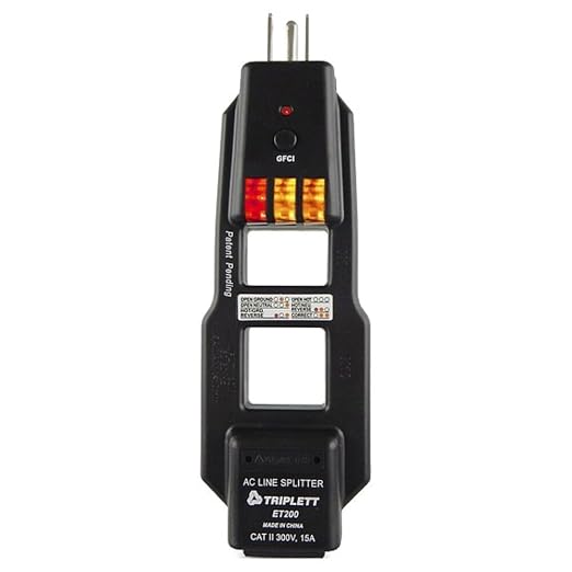 Triplett ET200 AC Line Splitter and GFCI Outlet/Receptacle Tester by Triplett