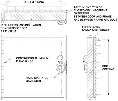 8" x 8" Hinged Duct Access Door - Image 5