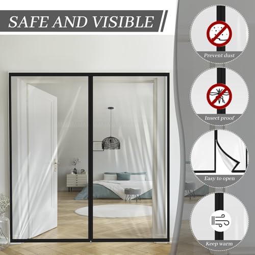 Amylove Zipper 72 x 80 Inch Dust Barrier Door, 6 x 6.7 ft Construction Wall - Image 5