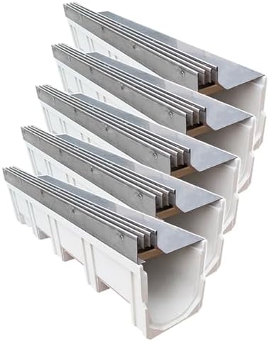 Slot Channel Drain with Stainless Steel Drain Grate Heavy Duty Durable Hidden by Unknown