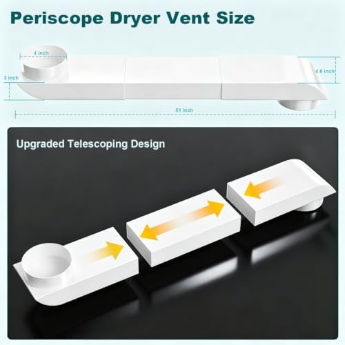 29-45" Periscope Dryer Vent, Stainless Steel Telescoping Dryer Vent Low Profile - Image 3