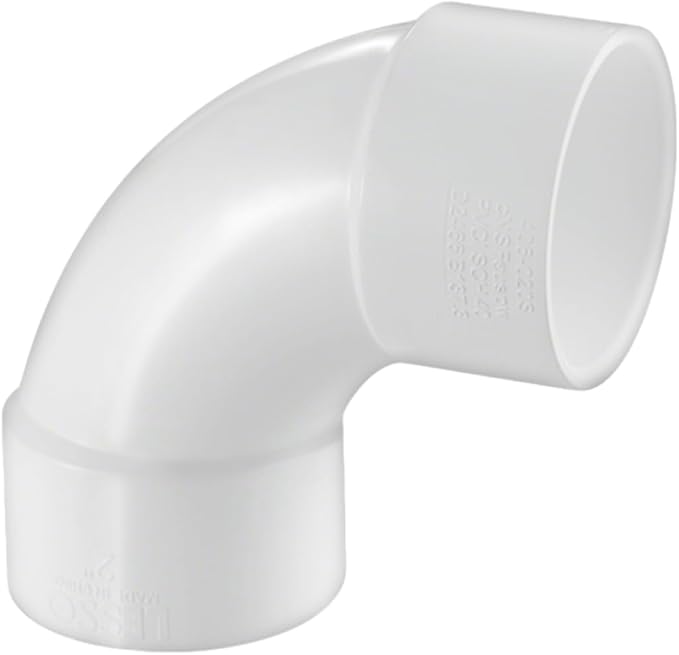 LESSO PVC Pipe Fitting 2-1/2 Inch 90° Sweep Elbow | High-Flow Capacity by LESSO