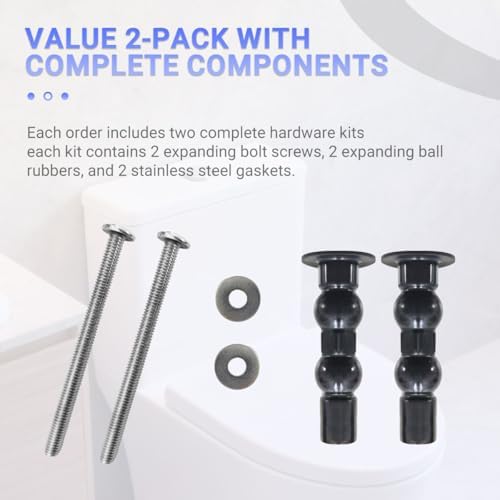 2-Pack THU651N Mount Toilet Seat Hardware Kit Replacement Bolts - Image 6