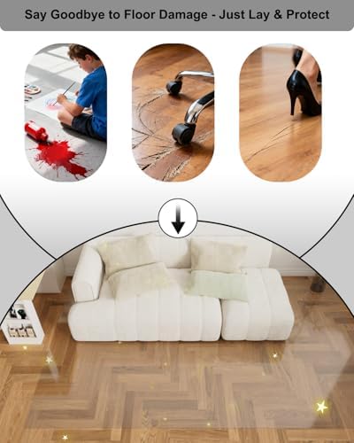 【16 Anti-Slip Stickers Included】 2'×4' Clear Plastic Floor Runner, Waterproof - Image 6