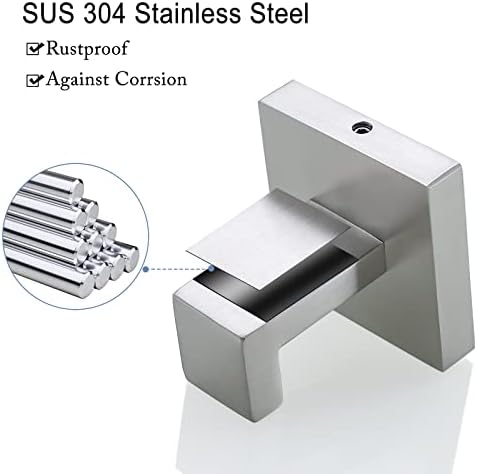 TQKAG Bathroom Towel Hook, 2 Pack Coat Robe Holder, Brushed Nickel - Image 5