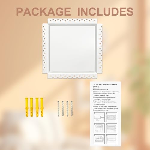 10x10 Inch Steel Recessed Flush Wall Vent Cover - Image 5