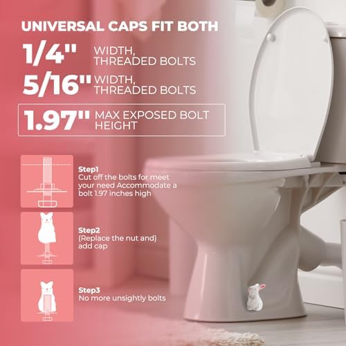 Decorative Rabbit Ceramic Toilet Bolt Caps - Image 4