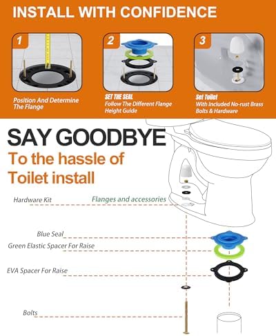 Elastic Wax Ring Toilet Seal, No Mess Gasket Replacement Repair Kit Install - Image 2