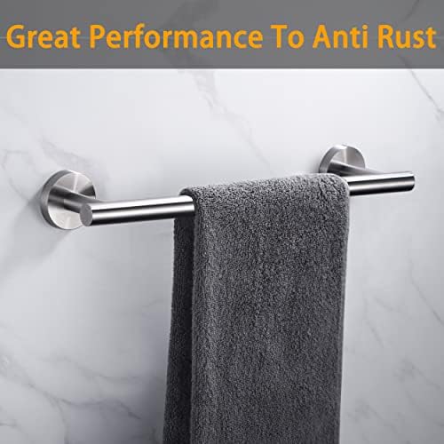 Nolimas Brushed Nickel Bath Towel Bar Single Bars Towel Rack Rod Classic Wall - Image 5