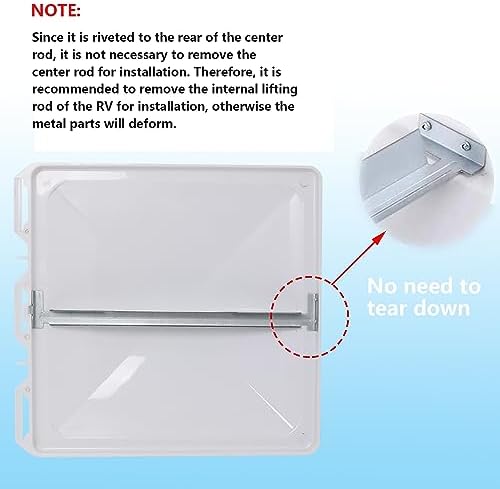 RV Roof Vent Cover Replacement 13" x 13", Check Size and Hinge Style - Image 5