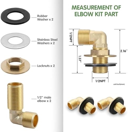 Installation Kit for Wall Mount Commercial Faucet, TOLSUNY Backsplash Mount Set - Image 3