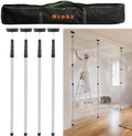 12FT Dust Barrier Poles 4 Pack, Stainless Steel Retractable Zipper Wall Poles by Hrokz