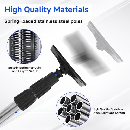 10FT Dust Barrier Poles Kit, 4 Pack, Extendable, 2 Zippers & Carry Bag - Image 4