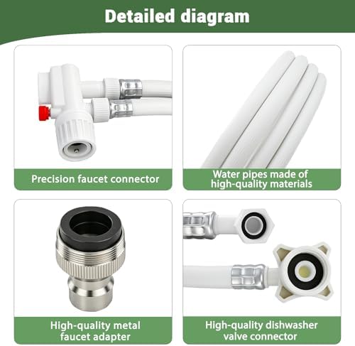 8FT Countertop dishwasher fill and drain hose kit, compatible - Image 7