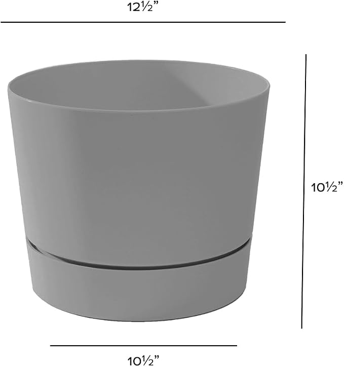 Root & Vessel Majestic Mid-Century Modern Low Profile Cylinder Pot, Matte Gray - Image 5