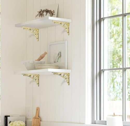 khtumeware Polished Brass Shelf Bracket 10 Inch, Decorative Brackets - Image 3