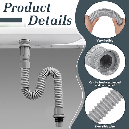 2 Pack Stainless Steel Bathroom Sink Drain Kit - Image 4