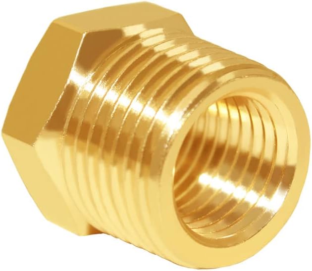 Hooshing 10PCS Brass Reducer Hex Bushing 3/8" NPT Male x 1/4" NPT Female | - Image 4