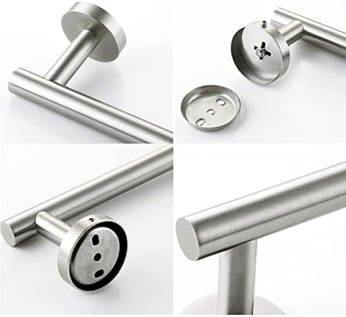 Brushed Nickel Bath Towel Bar Single Bars Towel Rack Rod Classic Wall Mounted - Image 6