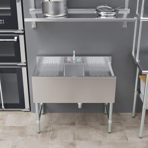 36 in. x 19 in. Stainless Steel Underbar Sink - Image 7