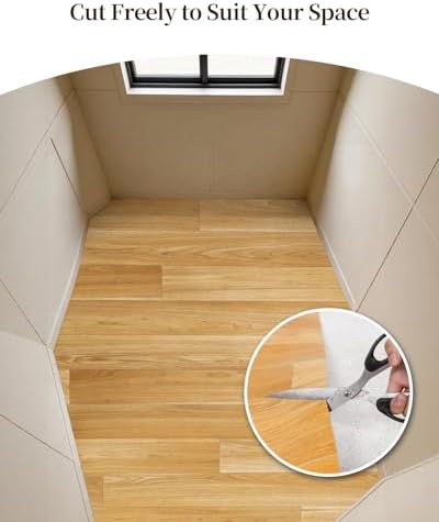 4'×6' Non Slip Vinyl Rug Waterproof 1.8mm Thick, Woodgrain Pattern Vinyl Floor - Image 6