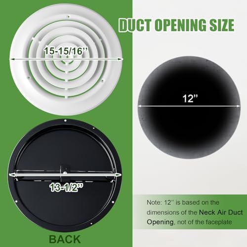 Therwen 4 Set 12inch Round Ceiling Diffuser Vent Cover - Image 2