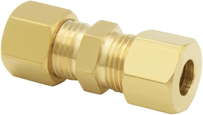Hooshing 3PCS Brass Compression Tube Fitting 1/4" OD x 1/4" OD Connector - Image 6