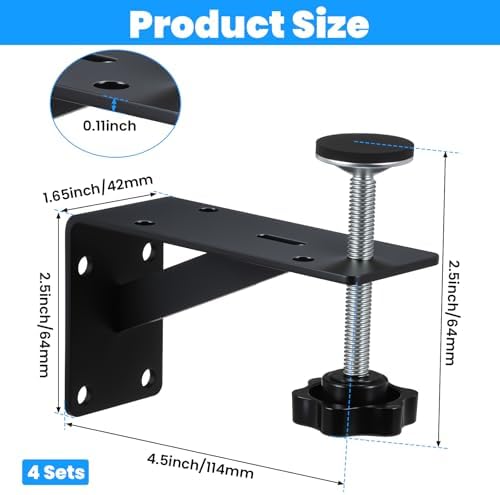 4 PCS Black Undermount Sink Brackets, Adjustable Undermount Sink Support Under - Image 6