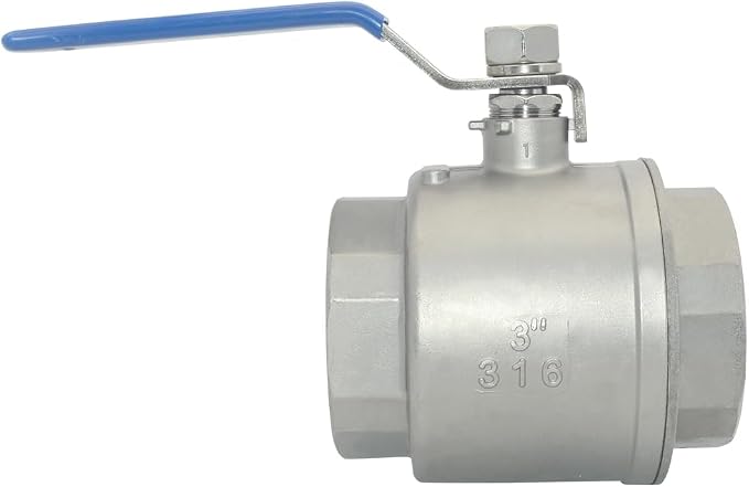 DAN SPEED 3" NPT Female 316 Stainless Steel Full Port Ball Valve Vinyl Handle - Image 6