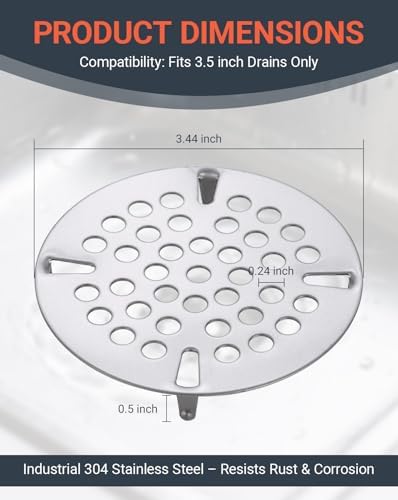3-1/2" Mop Sink Drain Strainer for Commercial Sink Drain Cover - Image 2