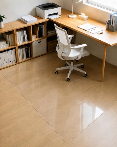 【16 Anti-Slip Stickers Included】4'×6' Clear Rug Protector Mat, Waterproof Vinyl by StepSoftlyLiveBoldly