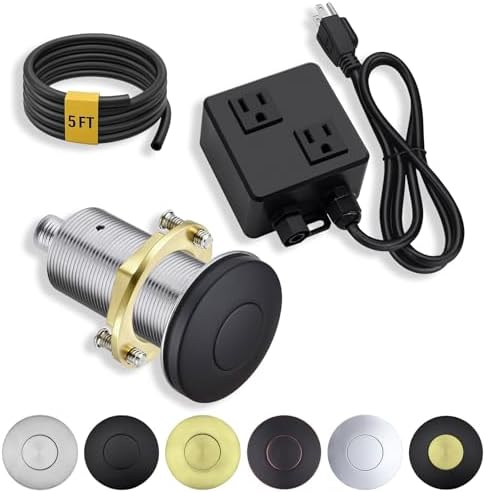 BESTILL All Metal Garbage Disposal Air Switch Kit Dual Outlet, UL Listed Long by BESTILL