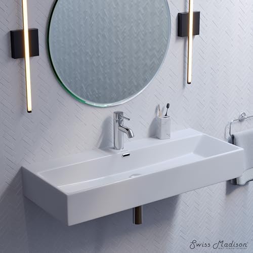 Claire 40” Rectangle Wall-Mount Bathroom Sink - Image 3