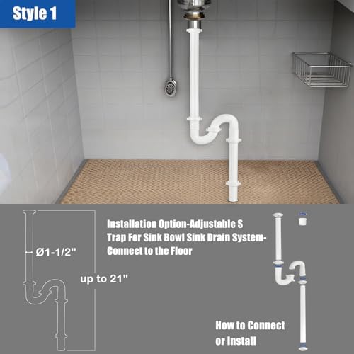 （1 Pack） Yariwiz 1-1/2 inch White Kitchen Sink Drain Kit - Image 6