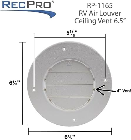 RecPro RV Air Louver Ceiling Vent 6.5" | Fully Adjustable | - Image 3