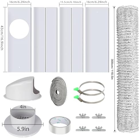 Dryer Window Vent Kit with 4 Inch 10 feet Dryer Vent Hose, Window Dryer Vent - Image 4