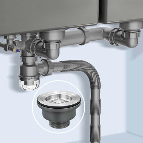 3-1/2 ‘’Kitchen Sink Drain Assembly Kit 304 Stainless Steel Sink Strainer Drain - Image 2