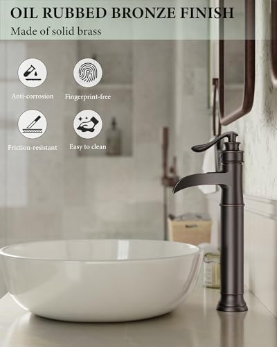 Waterfall Vessel Sink Faucet Brass Single Handle 1 Hole - Image 4