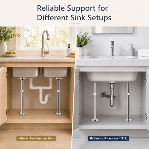 Kingrol 2-Pack Undermount Sink Brackets, 17.7-30.7 in, 330 lb Each - Image 7