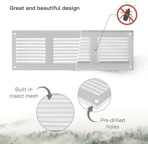Vent Systems 12" x 4" Inch White Metal Vent Cover - Image 3