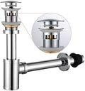 Bathroom Sink Stopper P-Trap Complete Set Adjustable 1-1/4 Sink Drain Kit Tube by Miraga