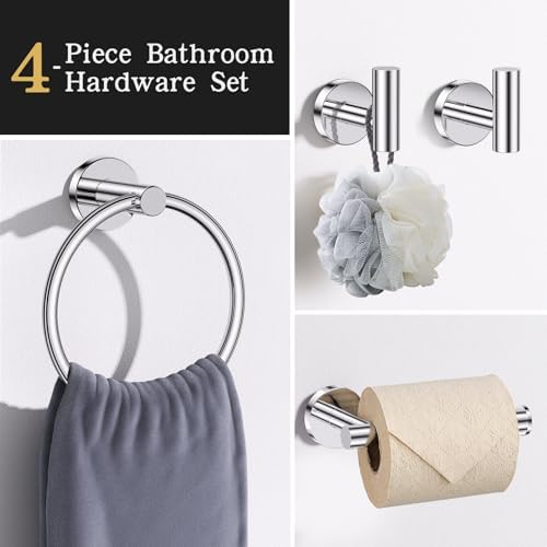Lairuier Bathroom Hardware Set, 4-Piece Towel Holder Set Include Toilet Paper - Image 3